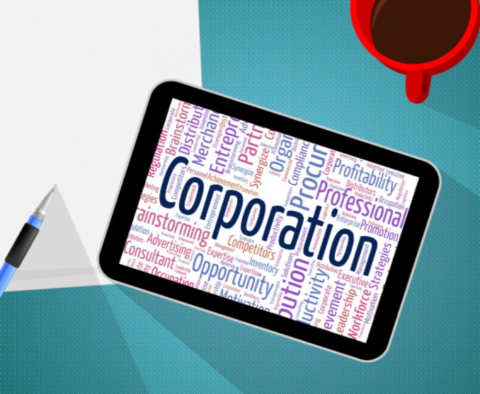 Corporation Word Represents Business