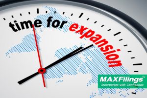 business expansion timing; MaxFilings business incorporation